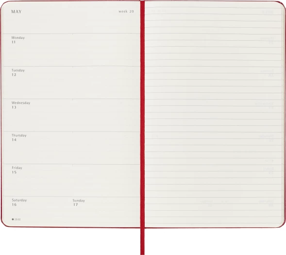 Еженедельник Moleskine ACADEMIC WKNT Large 130х210мм датир.18мес 208стр. красный