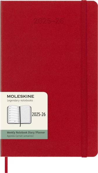 Еженедельник Moleskine ACADEMIC WKNT Large 130х210мм датир.18мес 208стр. красный