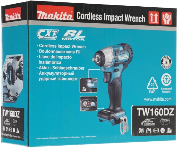 Гайковерт Makita TW160DZ аккум. патрон:квад.3/8&amp;quot; (кейс в комплекте)