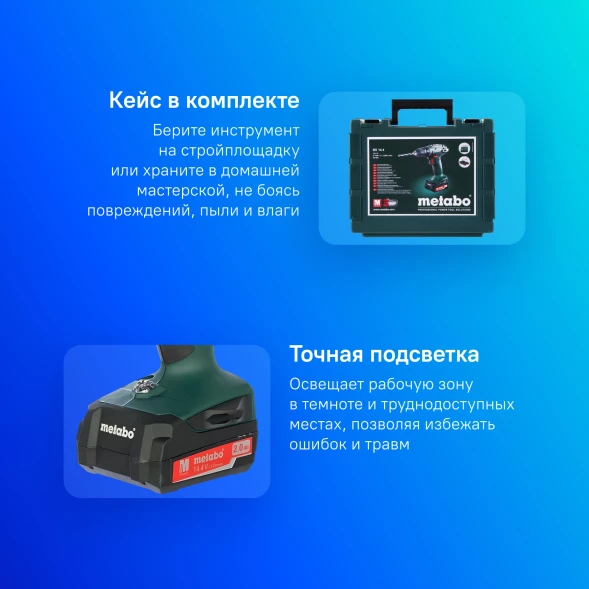 Дрель-шуруповерт Metabo BS 14.4 аккум. патрон:быстрозажимной (кейс в комплекте) (602206540)