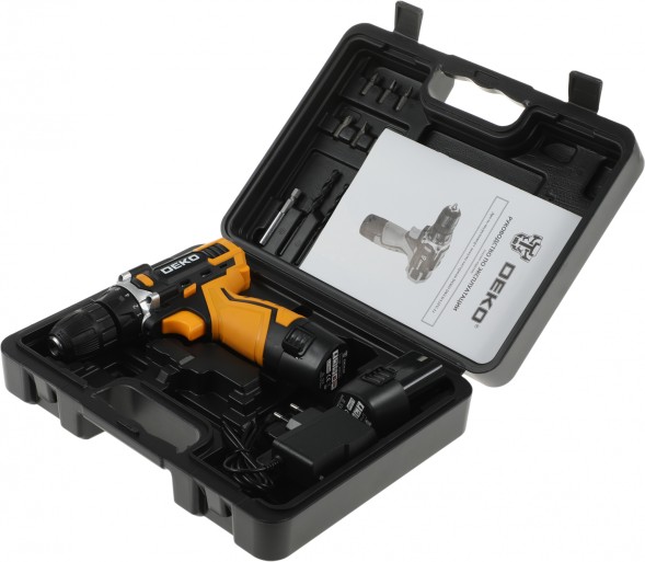 Дрель-шуруповерт Deko DKCD12FU-Li SET3 аккум. патрон:быстрозажимной (кейс в комплекте) (063-4173)