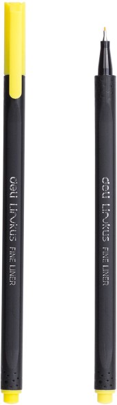 Набор ручек капилляр. Deli Linkus (EQ900-12) d=0.45мм ассор. черн. игловидный пиш. наконечник линия 0.45мм 12цв.