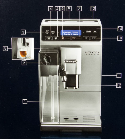 Кофемашина Delonghi Autentica ETAM29.660.SB 1450Вт серебристый/черный