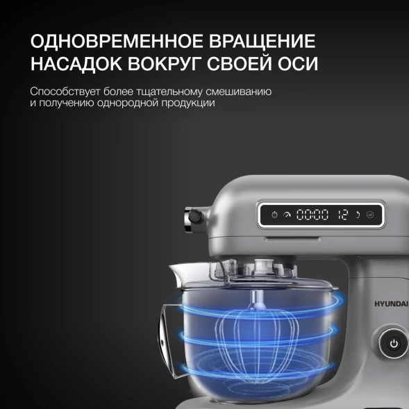 Миксер планетарный Hyundai Select HYM-S8551 1600Вт серебристый