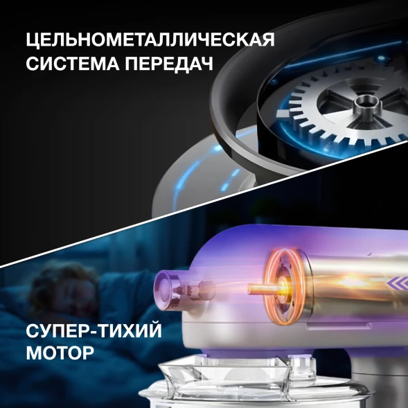 Миксер планетарный Hyundai Select HYM-S8551 1600Вт серебристый