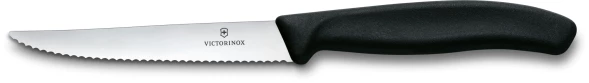 Нож кухонный Victorinox Swiss Classic 6.7233 стальной универсальный для стейка/пиццы лезв.110мм серрейт. заточка черный