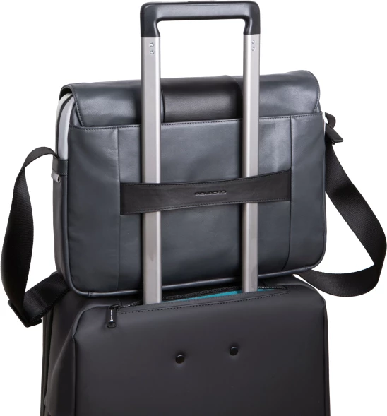 Сумка-мессенджер Piquadro Urban CA6802UB00/GRN с отделением для ноутбука 14&amp;quot; серая/черная натур.кожа