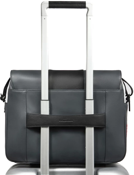 Сумка-мессенджер Piquadro Urban CA6802UB00/GRN с отделением для ноутбука 14&amp;quot; серая/черная натур.кожа