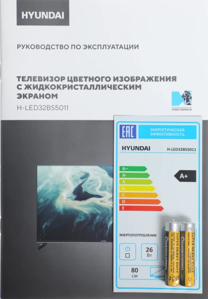 Телевизор LED Hyundai 32&amp;quot; H-LED32BS5011 Google TV Frameless Metal черный/черный HD 60Hz DVB-T DVB-T2 DVB-C DVB-S DVB-S2 USB WiFi Smart TV