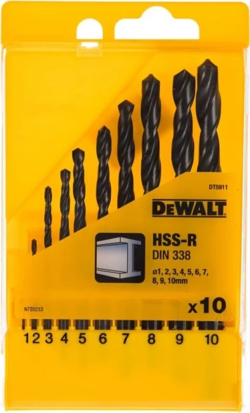 Набор сверл DeWalt DT5911-QZ по металлу (10пред.) для шуруповертов/дрелей