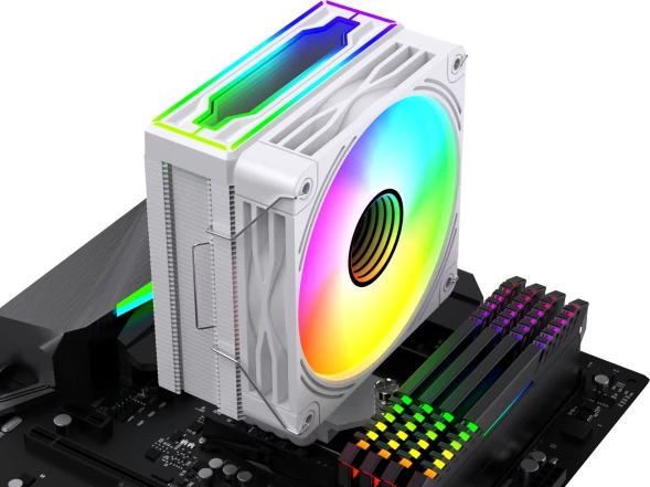 Устройство охлаждения(кулер) Bloody BD-AC205-ARGB1 ARGB Soc-AM5/AM4/1151/1200/2066/1700 белый 4-pin 14-26dB Al+Cu LCD 205W 513gr Ret (BD-AC205-ARGB1-WH)