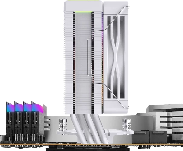 Устройство охлаждения(кулер) Bloody BD-AC205-ARGB1 ARGB Soc-AM5/AM4/1151/1200/2066/1700 белый 4-pin 14-26dB Al+Cu LCD 205W 513gr Ret (BD-AC205-ARGB1-WH)