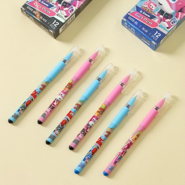 Ручка гелев. Deli Super Wings (EG105-PR) ассорти d=0.5мм фиол. черн. 1стерж. пулевидный пиш. наконечник кругл. резин. манжета