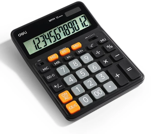 Калькулятор настольный Deli Askend EM999 черный 12-разр.