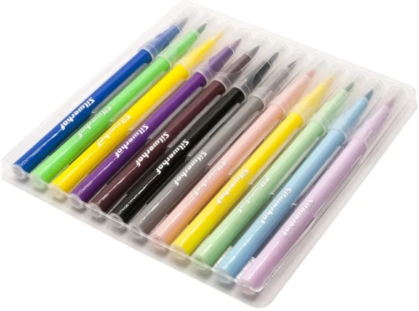 Фломастеры Silwerhof Create 10мм 169мм кисть Вентилируемый 12цв. пакет с европодвесом