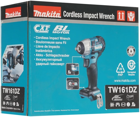 Гайковерт Makita TW161DZ аккум. патрон:квад.3/8&amp;quot; (кейс в комплекте)