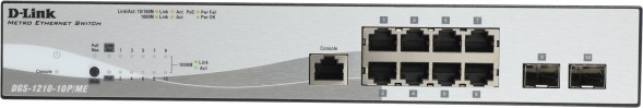 Коммутатор D-Link DGS-1210-10P/ME/A1A 8x1Гбит/с 2SFP 8PoE управляемый