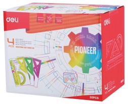 Набор для чертежей Deli EG00602 корпус ассорти в компл.:линейка 15см/прямоуг.2шт