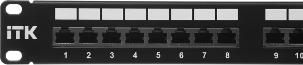 Патч-панель ITK PP24-1UC5ES-D05 19&amp;quot; 1U 24xRJ45 кат.5e STP