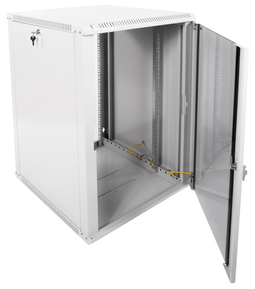 Шкаф коммутационный ЦМО ШРН-ЭКОНОМ (ШРН-Э-18.650) настенный 18U 600x650мм пер.дв.стекл 65кг серый 600мм 31.8кг 180град. 930мм