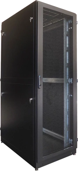 Шкаф серверный ЦМО (ШТК-М-42.8.10-88АА-9005) напольный 42U 800x1000мм пер.дв.перфор. 2 бок.пан. задн.дв.перфор. 1200кг черный 850мм 151кг 180град. 2048мм IP20