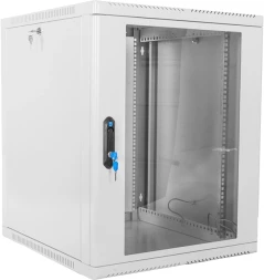 Шкаф коммутационный ЦМО (ШРН-12.350) настенный 12U 600x359мм пер.дв.стекл 200кг серый 300мм 14кг 180град. 612мм металл