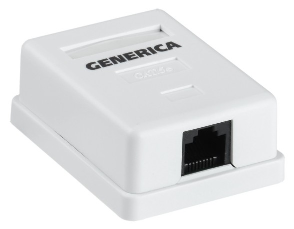 Розетка ITK Generica CS2-1C5EU-12-G настенная 49.2x65.5x25.2мм RJ45 пластик белый (упак.:1шт)