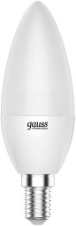 Лампа светодиодная Gauss Elementary 6Вт цок.:E14 свеча 220B 6500K св.свеч.бел.хол. C37 (упак.:10шт) (33136)