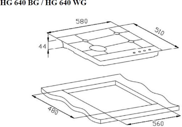 Газовая варочная поверхность Weissgauff HG 640 WG белый