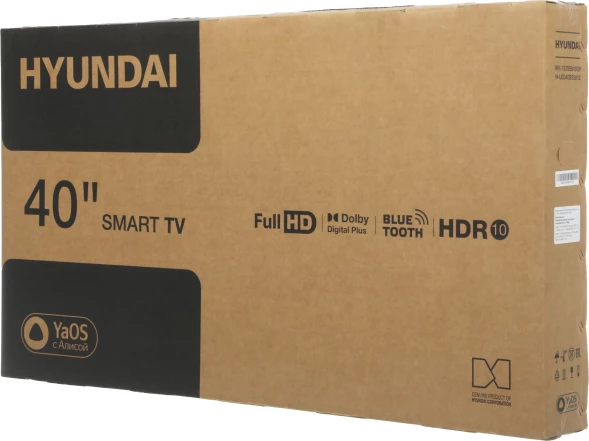 Телевизор LED Hyundai 40&amp;quot; H-LED40BS5012 YaOS Frameless черный FULL HD 60Hz DVB-T DVB-T2 DVB-C DVB-S DVB-S2 USB WiFi Smart TV
