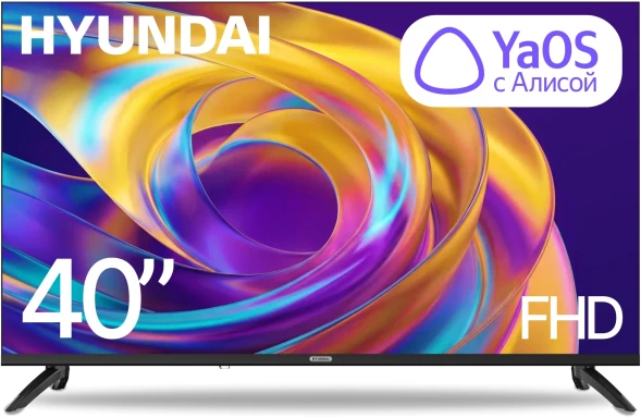 Телевизор LED Hyundai 40&amp;quot; H-LED40BS5012 YaOS Frameless черный FULL HD 60Hz DVB-T DVB-T2 DVB-C DVB-S DVB-S2 USB WiFi Smart TV