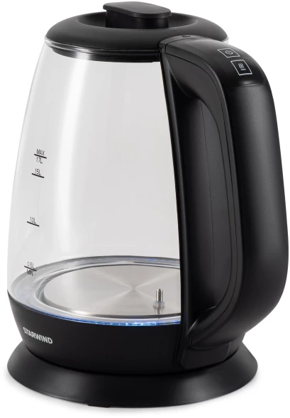 Чайник электрический Starwind SKS3036 1.7л. 2200Вт черный корпус: стекло