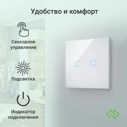 Умный выключатель Digma DiSwitch 2p 2-хкл. универсальный белый (DSW2P)