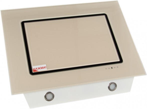 Вытяжка каминная Elikor Оникс 90П-1000-Е4Д бежевый управление: сенсорное (1 мотор)
