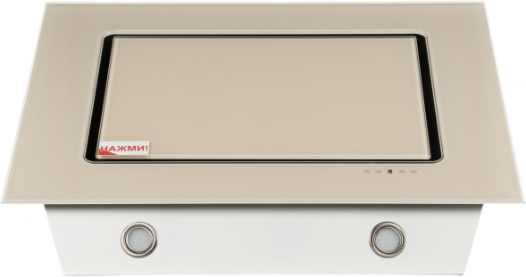 Вытяжка каминная Elikor Оникс 90П-1000-Е4Д бежевый управление: сенсорное (1 мотор)