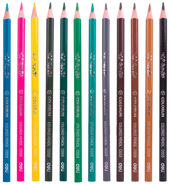 Карандаши цв. Deli EC00330 ColoRun трехгран. тополь 36цв. коробка/европод. (36шт)