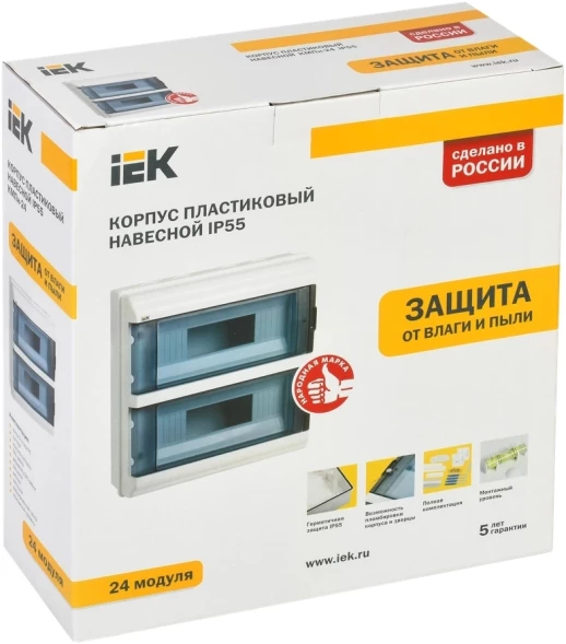 Щит распределительный IEK MKP72-N3-24-55 КМПн-24 IP55 для установки модульных устройств навесной 306мм 108мм 328мм 660B 24мод. пластик IP55 белый (упак.:1шт)