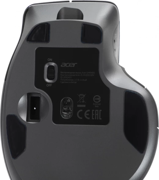 Мышь Acer OMR405 черный оптическая 4800dpi беспров. BT/Radio USB 8but (ZL.MCEEE.02V)