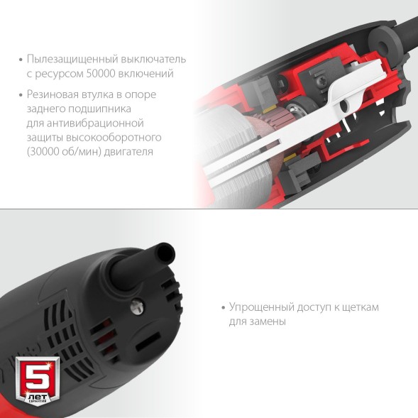 Углошлифовальная машина Зубр УШМ-115-805 800Вт 11000об/мин рез.шпин.:M14 d=115мм