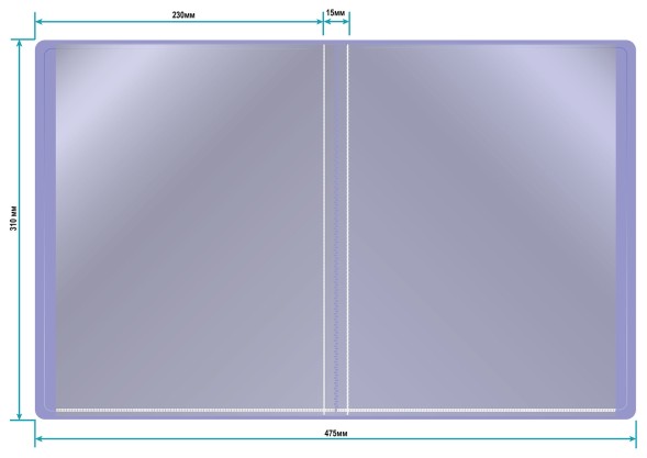Папка с 10 прозр.вклад. Бюрократ Pastel PAST10VIO A4 пластик 0.5мм торц.карм с бум. встав фиолетовый