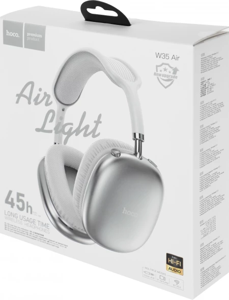 Наушники мониторные Hoco Air Triumph W35 серебристый беспроводные bluetooth оголовье