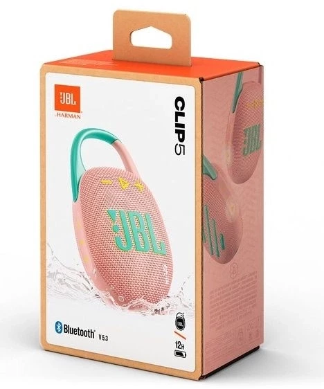 Колонка порт. JBL Clip 5 розовый 7W Mono BT 10м 1400mAh