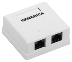 Розетка ITK Generica CS2-1C5EU-22-G настенная 62x59.6x26.5мм RJ45 пластик белый