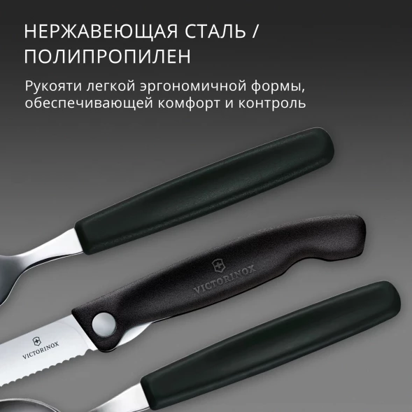 Набор столовых приборов Victorinox Swiss Classic 6.7193.3F набор из 3предм. черный