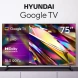 Телевизор LED Hyundai 75&amp;quot; H-LED75BU7011 Google TV Frameless Metal черный 4K Ultra HD 60Hz MEMC DVB-T DVB-T2 DVB-C DVB-S DVB-S2 USB WiFi Smart TV