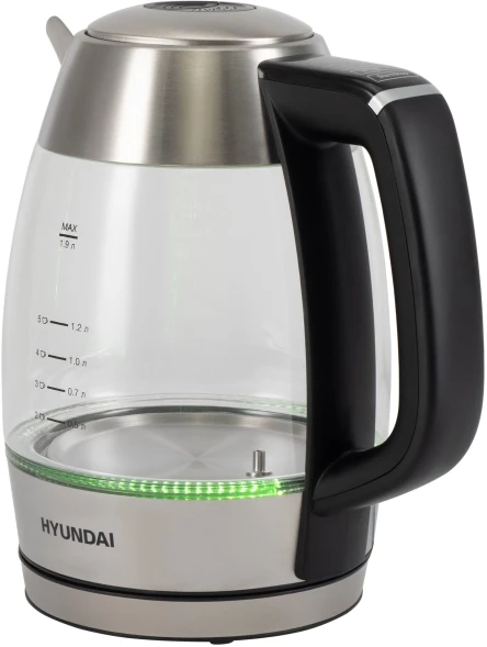 Чайник электрический Hyundai HYK-G9408 1.9л. 2200Вт черный/серебристый корпус: стекло