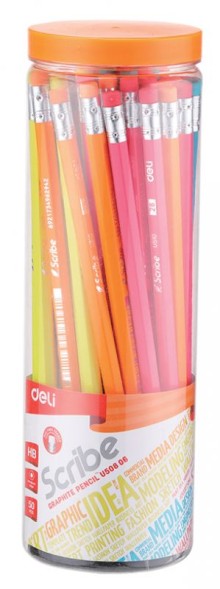 Карандаш ч/г Deli EU50806-1 Scribe HB шестигран. липа ластик