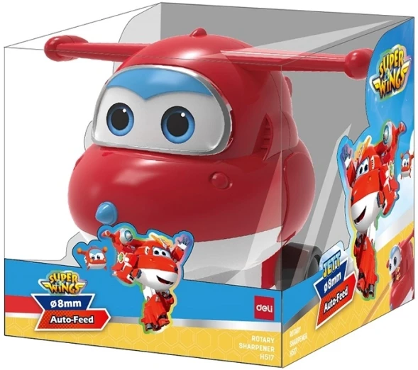 Точилка для карандашей механическая Deli EH517 Super Wings 1 отверстие пластик красный коробка (упак.:1шт)