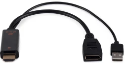 Переходник Buro HDMI (m)/DisplayPort (f) черный (BU-HDMI(M)-DP(F))