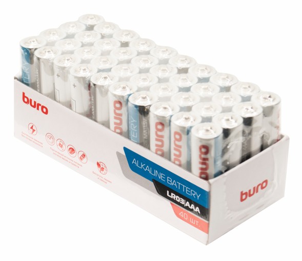 Батарея Buro Alkaline LR03 AAA (40шт) коробка